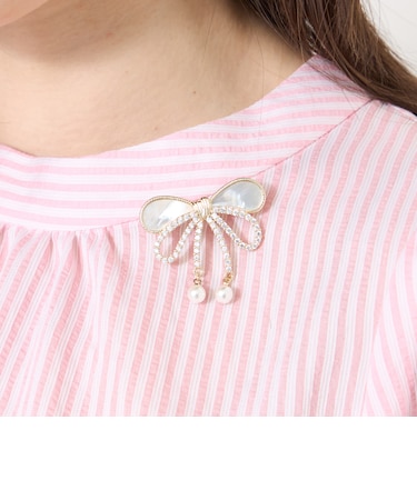 ダブルリボン ブローチ