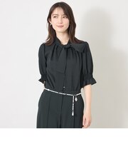 シルキーサッカー ボウタイブラウス