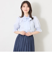 シルキーサッカー ボウタイブラウス