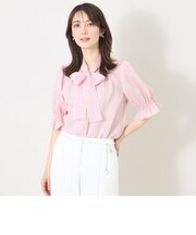 シルキーサッカー ボウタイブラウス