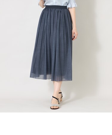 デニムプリント エアリープリーツスカート