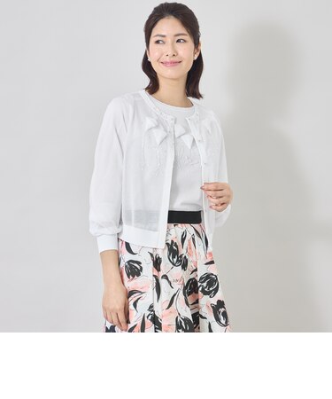 ジュエルチューリップ刺しゅう カーディガン