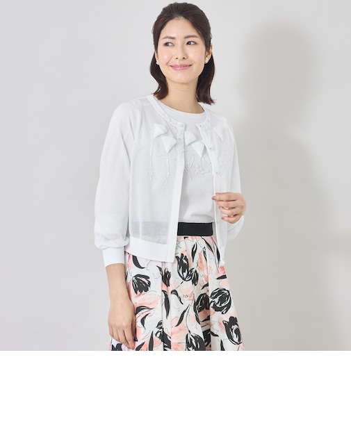 ジュエルチューリップ刺しゅう カーディガン