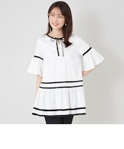 バイカラーカットソー チュニック