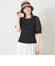 スカラップ×シアースリーブ プルオーバー