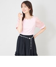 スカラップ×シアースリーブ プルオーバー