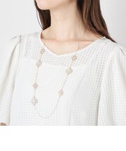 ビジューフラワーステーションネックレス