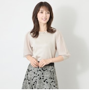 チュールレイヤードスリーブ ニット