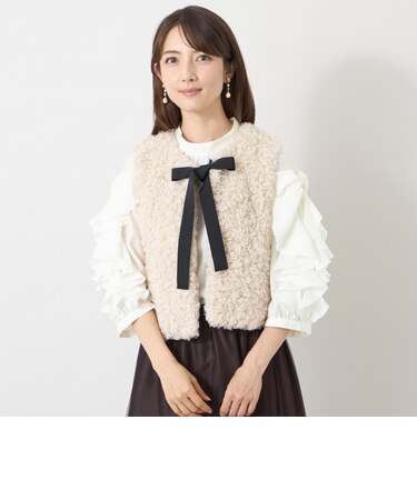 エアリーカールファー ショートジレ