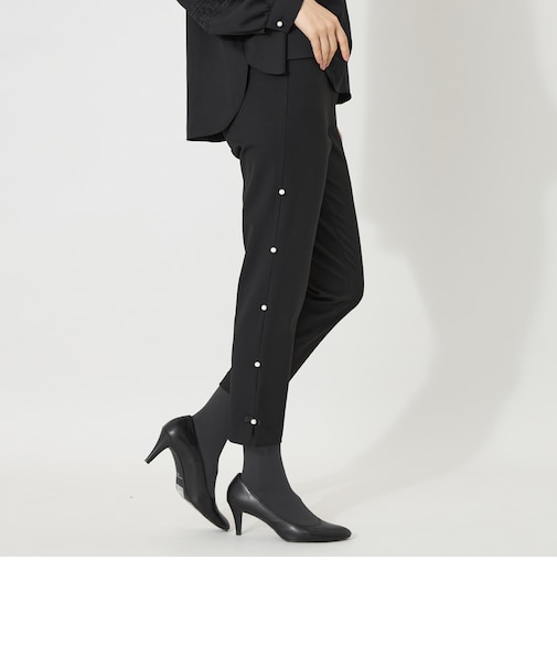 サイドパール デザインスリム パンツ