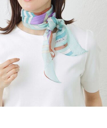 シルクメッシュストライプヨットスカーフ