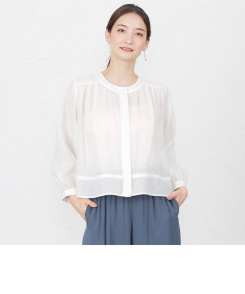 ポリエステルオーガンジーブルゾン