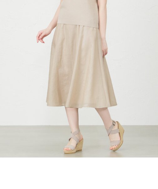 ポリエステルオーガンジーフレアスカート