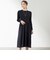 ウールコットンギャザーフレアワンピース