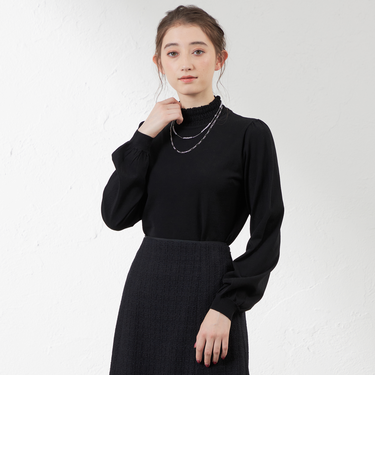 ライトバルキーストレッチパフスリーブニット