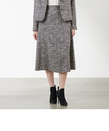 【尾州素材】ツイードミックススカート