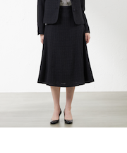 【尾州素材】ツイードネイビースカート