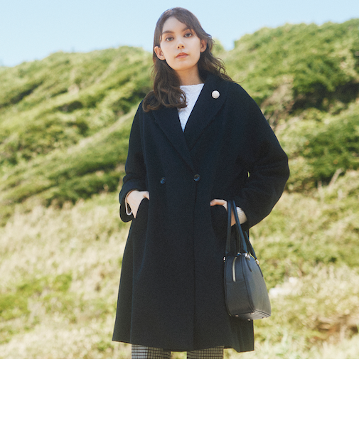 【アクアドロップ】ショールカラーコート