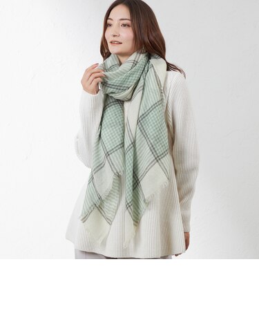 ウォッシャブルカシミヤチェックストール