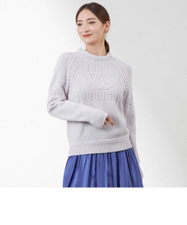 ロープ刺繍プルオーバーニット