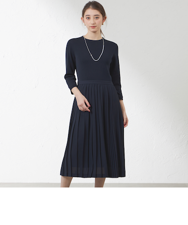 布帛コンビニットワンピワンピース