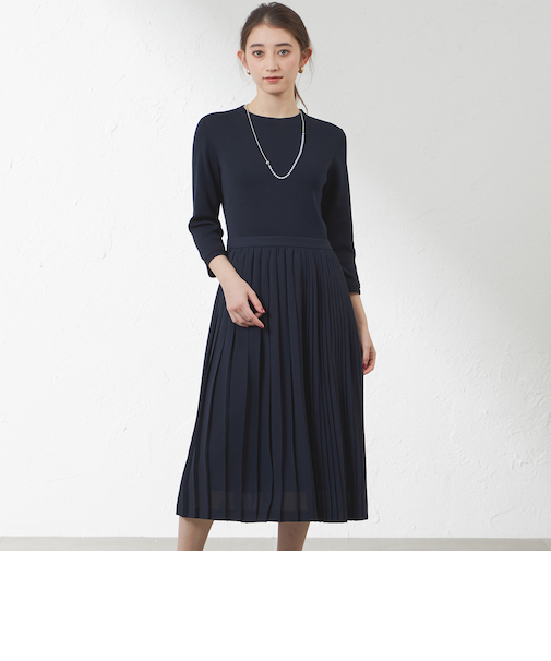 布帛コンビニットワンピワンピース