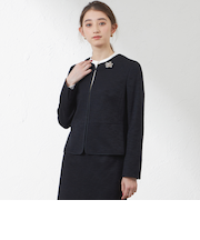 綿スラブニットツイードジャケット