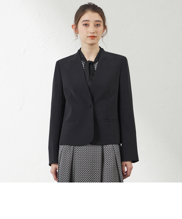 トリアセテートコンパクトノーカラージャケット