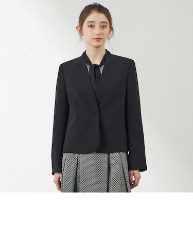 トリアセテートコンパクトノーカラージャケット