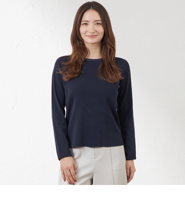 クリアコットンプルオーバーニット