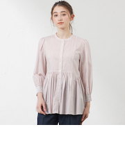 先染めストライプブラウス