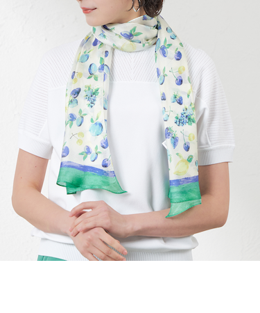 シルクメッシュフルーツスカーフ