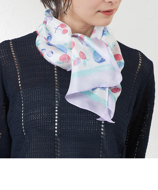 シルクメッシュフルーツスカーフ
