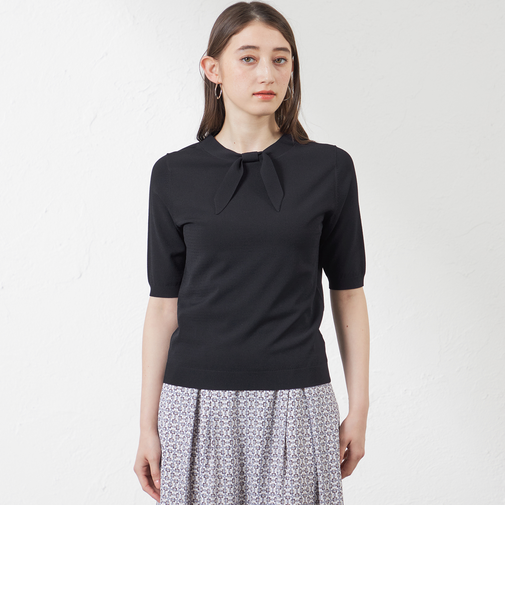 ライトレーヨンストレッチリボンニットプルオーバー