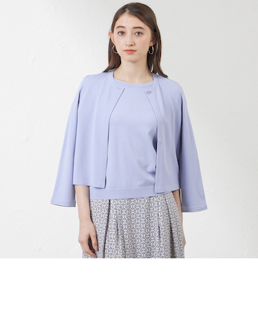 ライトレーヨンストレッチニットTボレロ