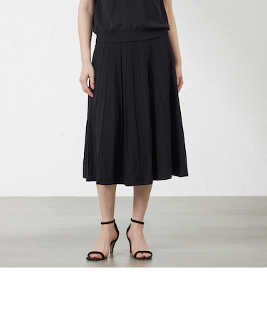 ライトレーヨンストレッチアイレット柄ニットスカート