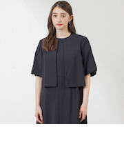 リネンライクポリエステルバルーンスリーブジャケット