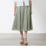 ポリエステルオーガンジーフリルスカート