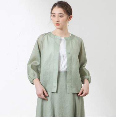 ポリエステルオーガンジーブルゾン