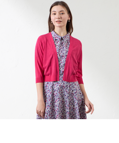 シャイニーコットン混ボレロ