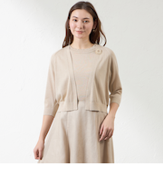 シャイニーコットン混ラメボレロ