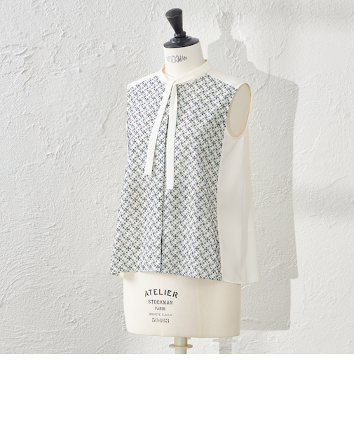 【WEB・一部店舗限定】【ATELIER COLLECTION】　LIBERTY刺繍パレットデシンブラウス