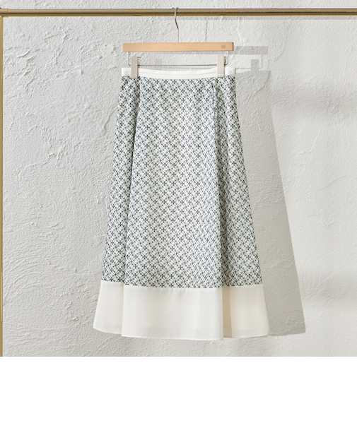【WEB・一部店舗限定】【ATELIER COLLECTION】　　LIBERTY刺繍パレットデシンスカート