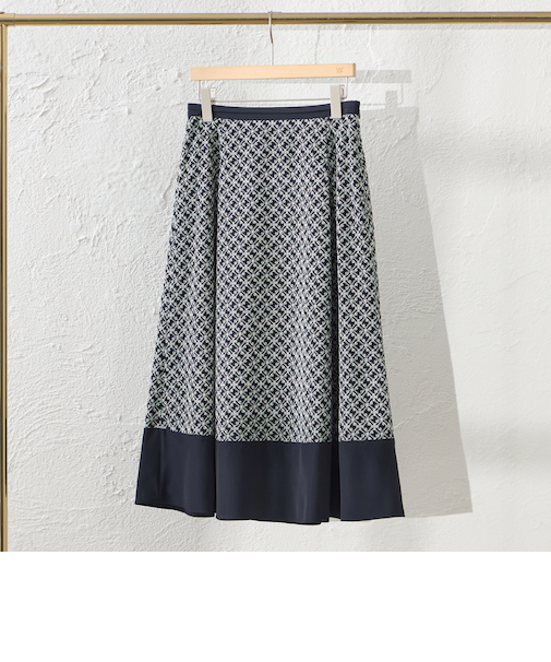 【WEB・一部店舗限定】【ATELIER COLLECTION】 LIBERTY刺繍パレットデシンスカート