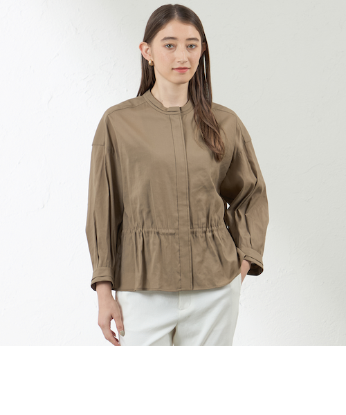 美品 AMACA ナチュラルドライオーガンジーワンピース シャツワンピース 羽織 美品 AMACA ナチュラルドライオーガンジーワンピース シャツ