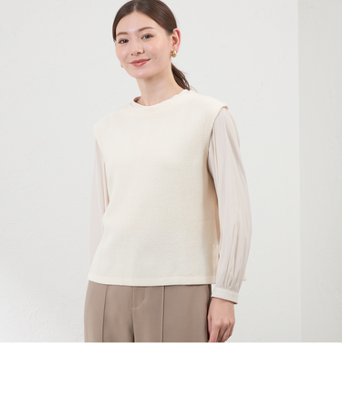 バルキーストレッチ編み柄ベスト