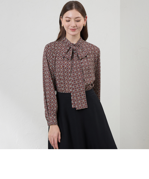【Anniversary　Piece】【LIBERTY】Ribbon Medallion blouse