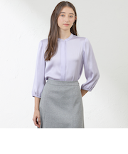 ブライトストレッチフロントタックブラウス