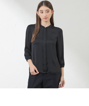 ブライトストレッチフロントタックブラウス