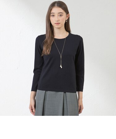 シルクコットンプルオーバーニット